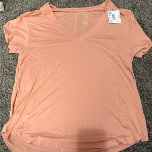 American Eagle Outfitters Women’s V-Neck Tee - Peach